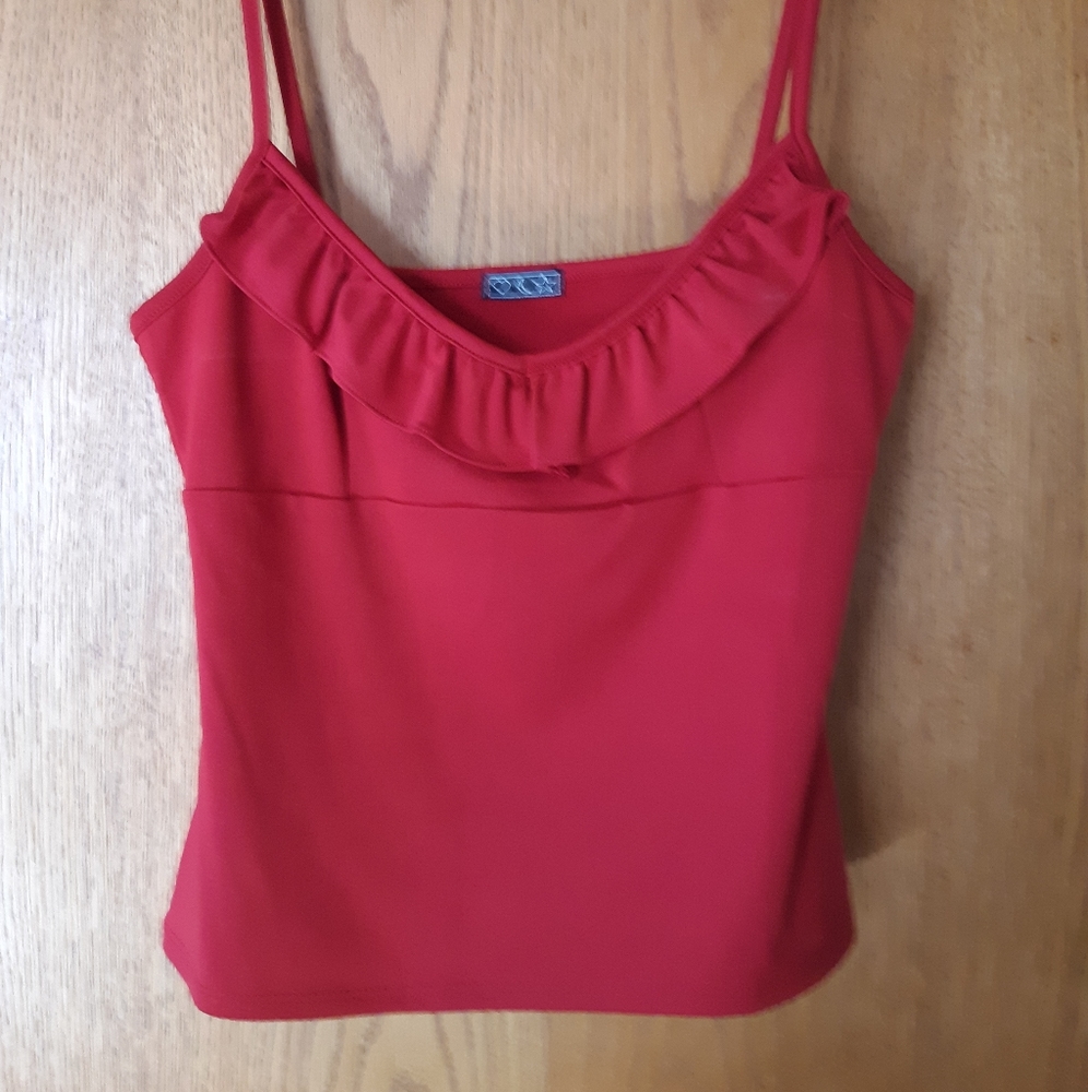 Red Ruffle Tank